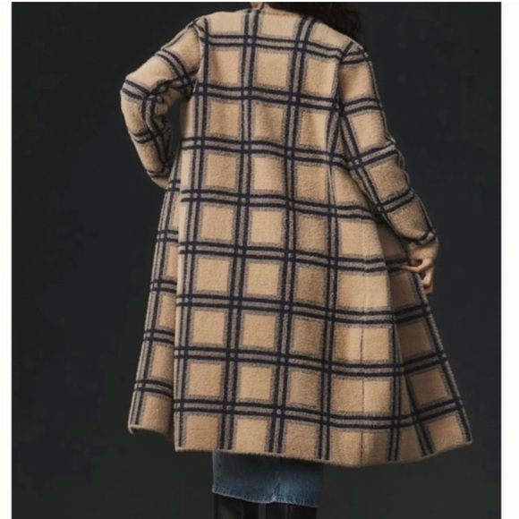 Anthropologie NVLT Plaid Long Coatigan/sweater coat size medium EUC - Picture 2 of 3